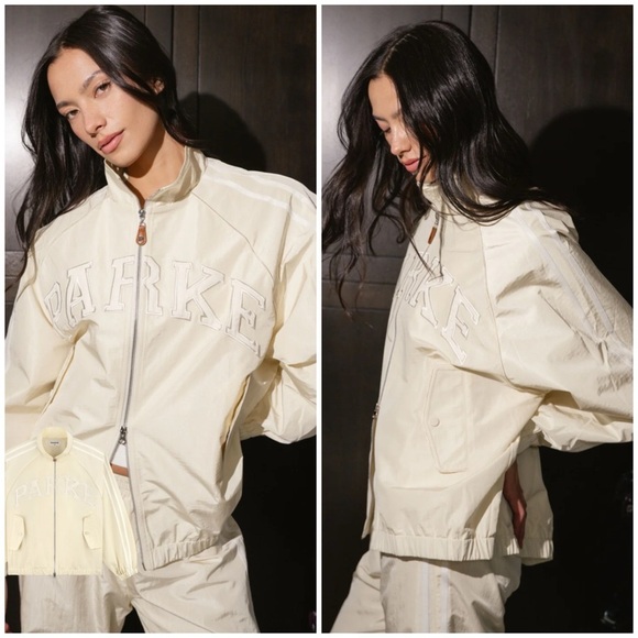 Parke Jackets & Blazers - NWT PARKE Varsity Nylon Jacket in Buttercream Yellow SZ S/M